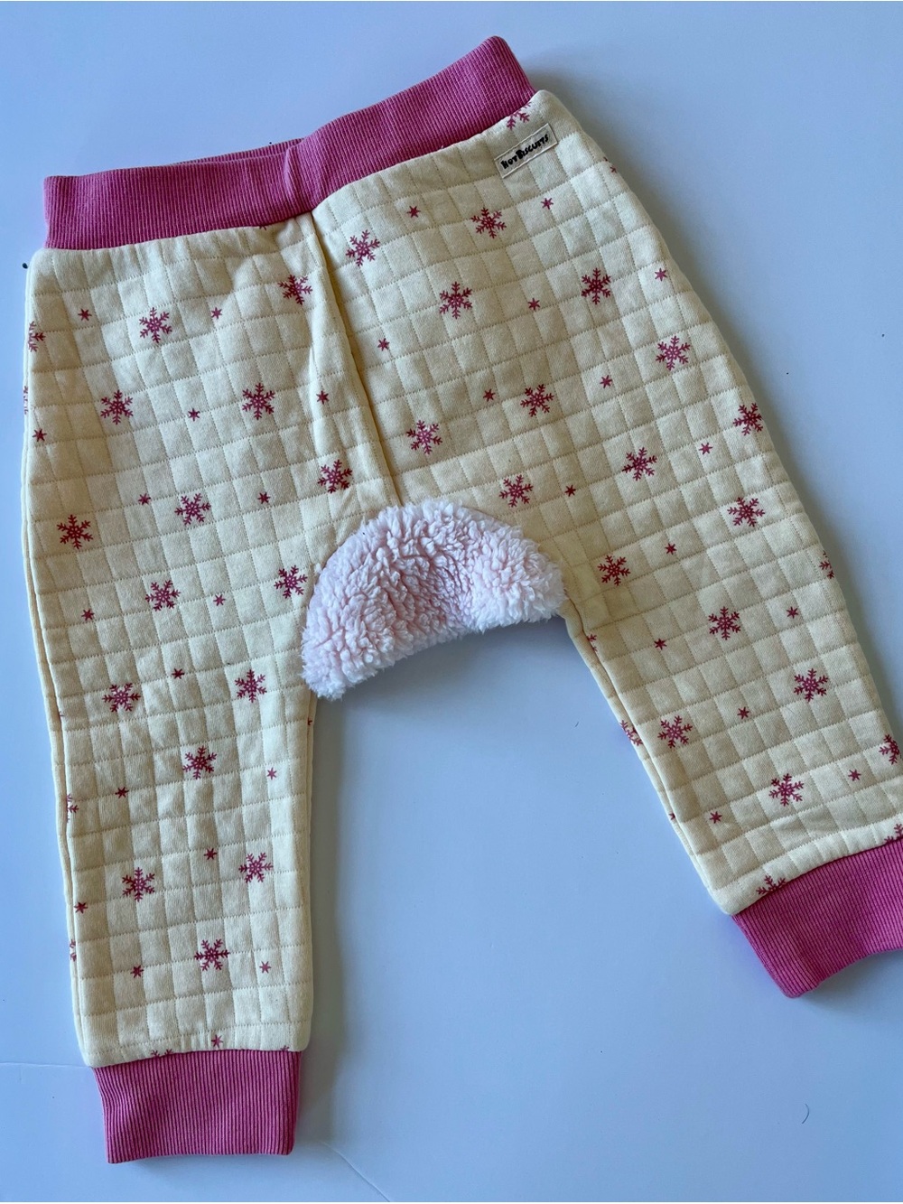 MIKI House ! Baby Girls Pink and Cream Snowflake Kids Joggers